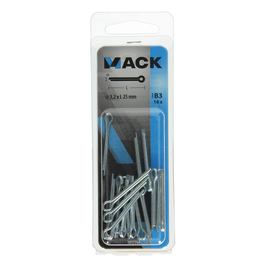 Mack 1017764 - splitpen staal verzinkt 16 st 3,2 x 25 mm | 10 stuks