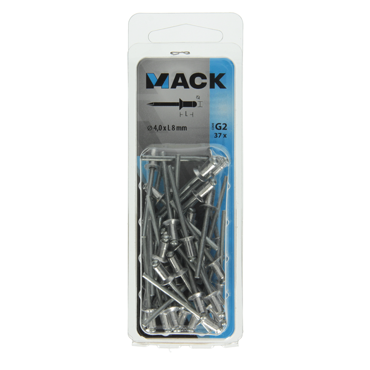 Afbeelding laden in galerijviewer, Mack 1020297 - 37 blindnieten alu 4,0x8mm | 5 stuks
