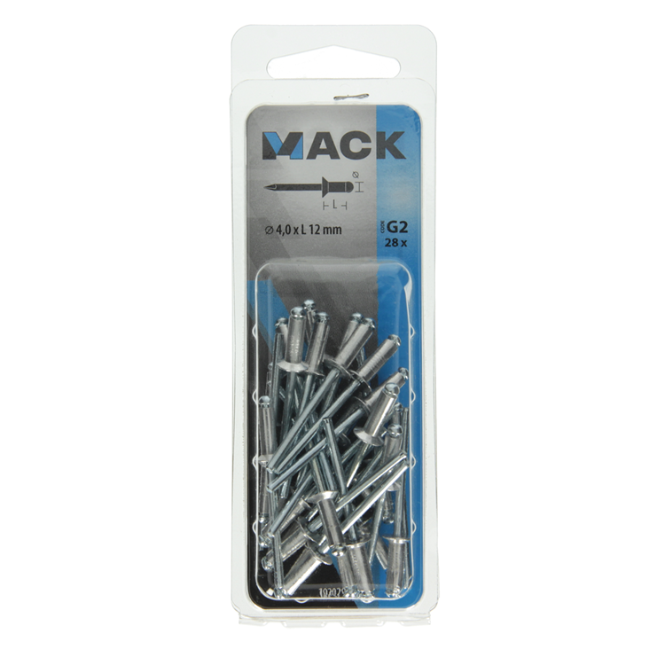 Afbeelding laden in galerijviewer, Mack 1020299 - 28 blindnieten alu 4,0x12mm | 5 stuks
