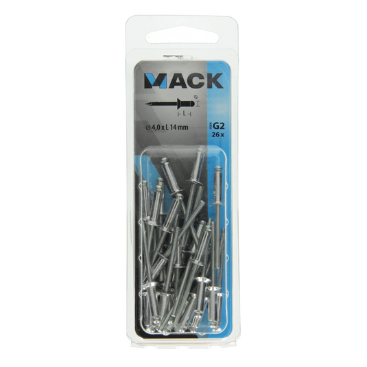 Mack 1020300 - 26 blindnieten alu 4,0x14mm | 5 stuks