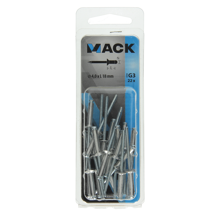 Afbeelding laden in galerijviewer, Mack 1020301 - 22 blindnieten alu 4,0x18mm | 5 stuks
