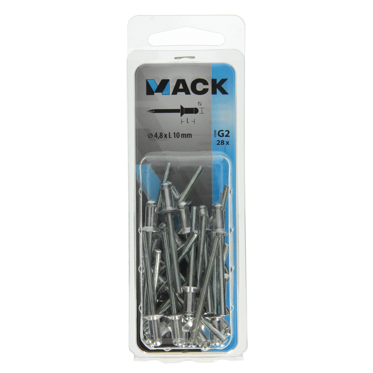 Afbeelding laden in galerijviewer, Mack 1020302 - 28 blindnieten alu 4,8x10mm | 5 stuks
