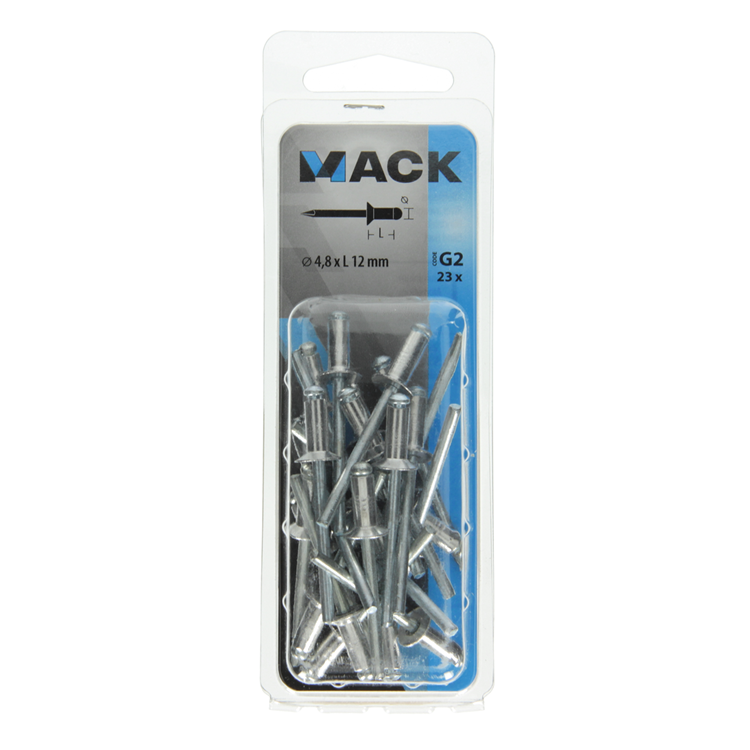 Afbeelding laden in galerijviewer, Mack 1020303 - 23 blindnieten alu 4,8x12mm | 5 stuks

