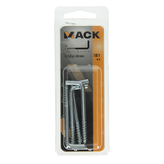 Mack 1017822 - schroefduim staal verzinkt 4st 5,0 x 60 mm | 10 stuks