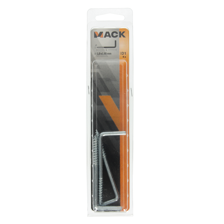 Afbeelding laden in galerijviewer, Mack 1017823 - schroefduim staal verzinkt 4st 5,0 x 80 mm | 5 stuks
