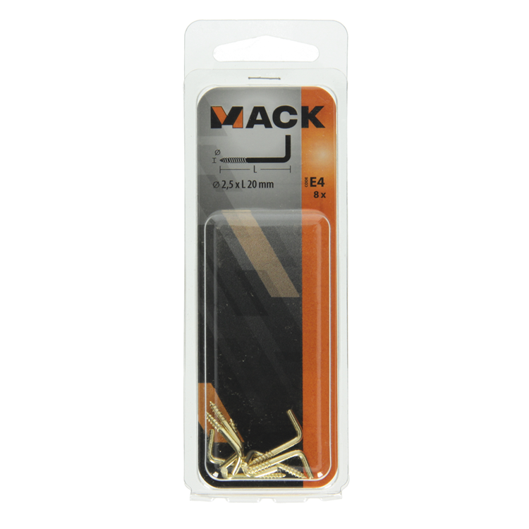 Afbeelding laden in galerijviewer, Mack 1019700 - schroefduim messing 8 st 2,5 x 20mm | 10 stuks
