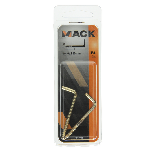 Mack 1019704 - schroefduim messing 2 st 4,0 x 50mm | 10 stuks