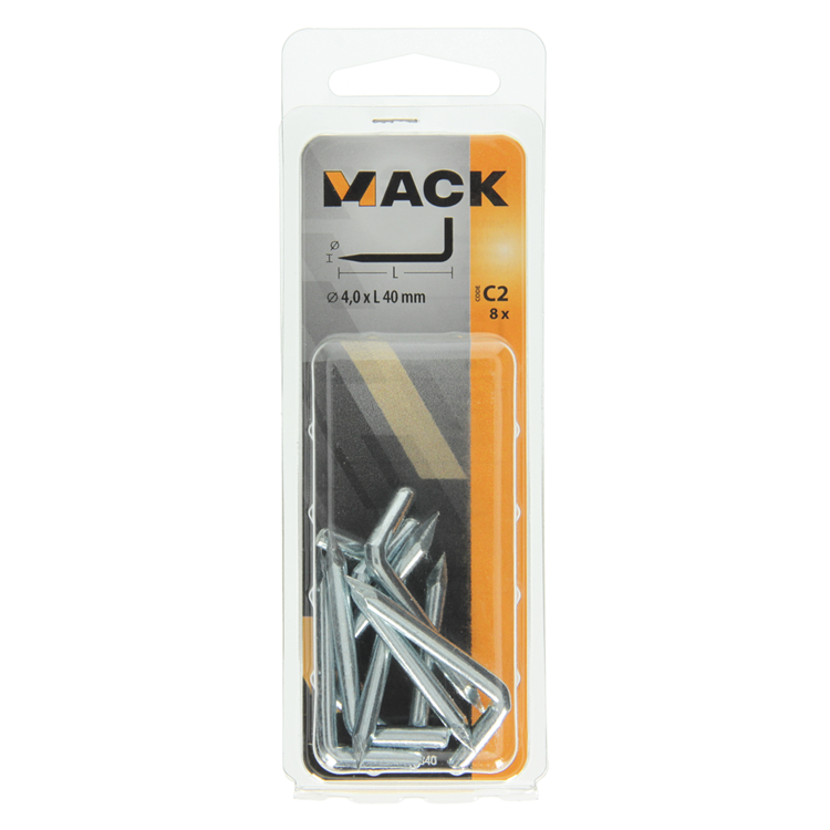 Afbeelding laden in galerijviewer, Mack 1017840 - puntduim staal verzinkt 8 st 4,0 x 40 mm | 10 stuks
