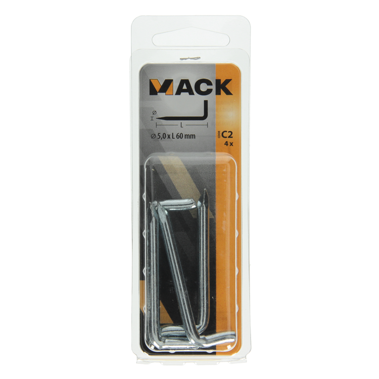 Afbeelding laden in galerijviewer, Mack 1017843 - puntduim staal verzinkt 4 st 5,0 x 60 mm | 10 stuks
