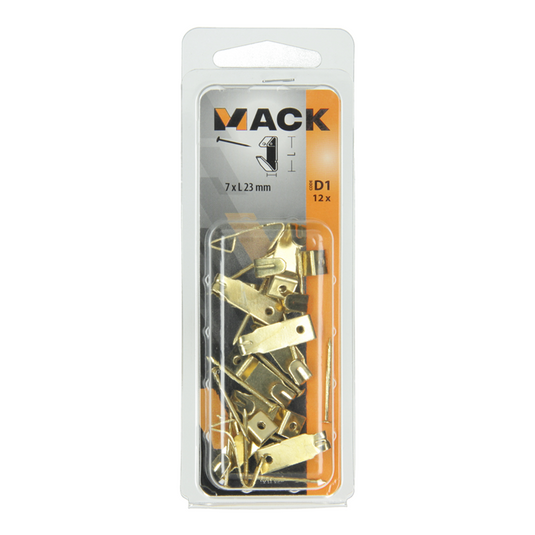 Mack 1017853 - kaderhaak staal vermessingd 12 st 7 x 23 mm | 10 stuks