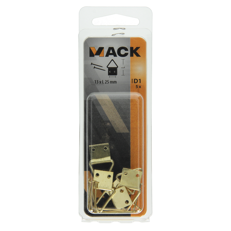 Afbeelding laden in galerijviewer, Mack 1017859 - kaderhanger staal vermessingd 5 st 13 x 25 mm | 10 stuks
