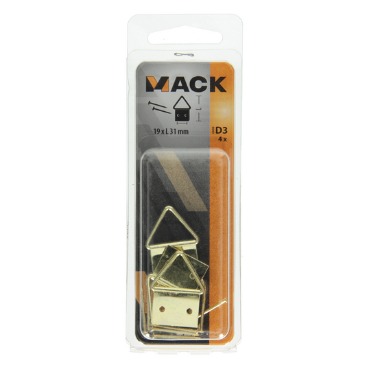 Mack 1017861 - kaderhanger staal vermessingd 4 st 19 x 31 mm | 10 stuks