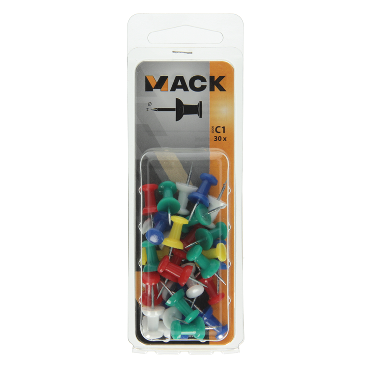 Afbeelding laden in galerijviewer, Mack 1017869 - prikbordnaald staal + kunststof 30 st | 5 stuks
