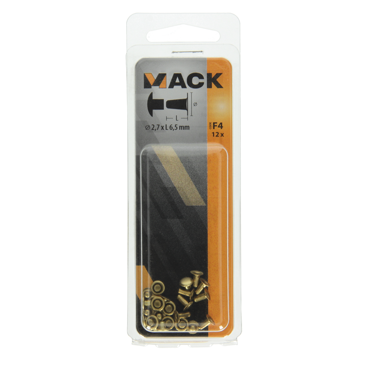 Afbeelding laden in galerijviewer, Mack 1019713 - klinknagel messing 12 st 2,7 x 6,5mm | 10 stuks
