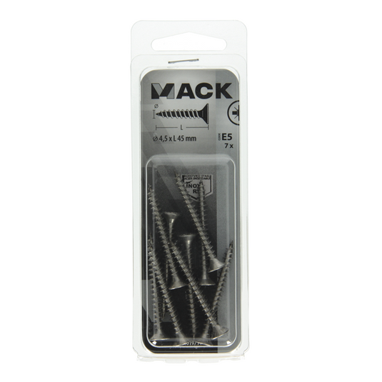 Mack 1019751 - spaanplaatschroef vz kop rvs 7 st 4,5 x 45 mm | 10 stuks