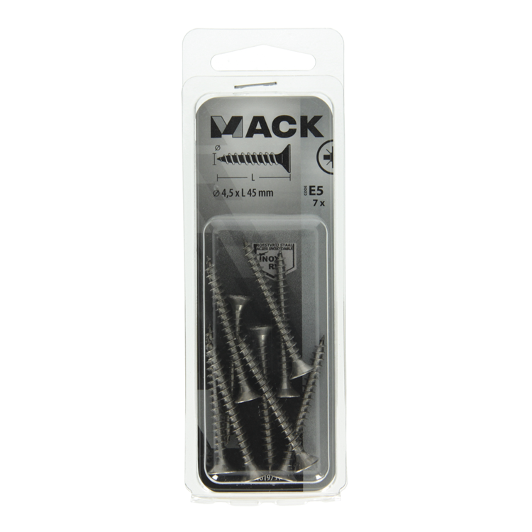 Laden Sie das Bild in Galerie -Viewer, Mack 1019751 - spaanplaatschroef vz kop rvs 7 st 4,5 x 45 mm | 10 stuks
