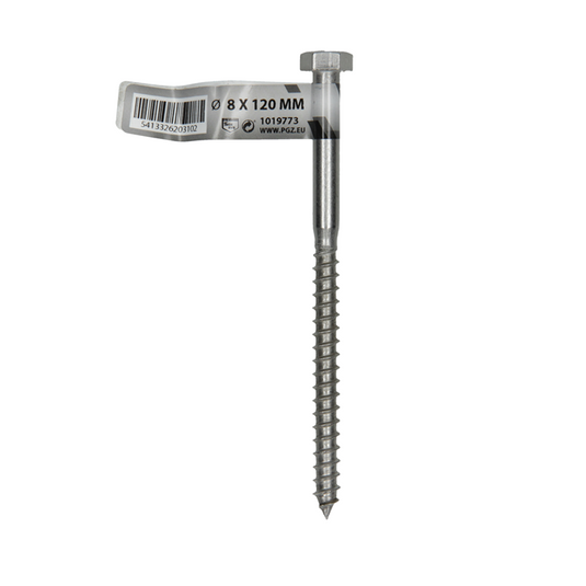 Mack 1019773 - houtdraadbout roestvrijstaal 1st 8 x 120 mm | 10 stuks