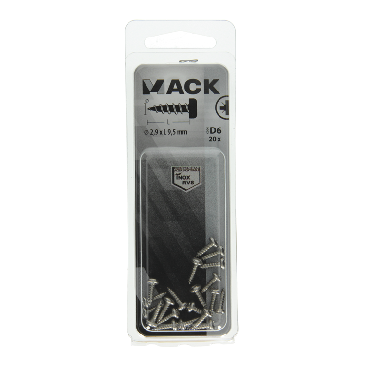 Chargez l'image dans la visionneuse de la galerie, Mack 1019778 - zelftappende schroef cyl.kop a2 20 st 2,9 x 9,5 mm | 10 stuks

