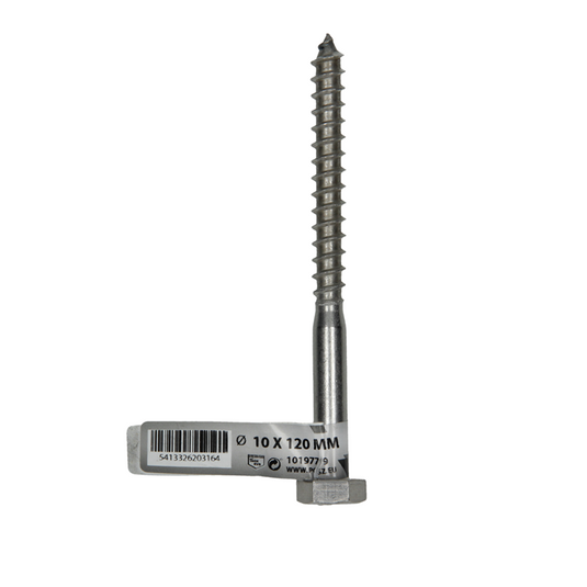 Mack 1019779 - houtdraadbout roestvrijstaal 1st 10 x 120 mm | 10 stuks