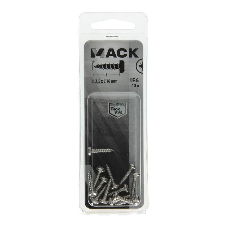 Laden Sie das Bild in Galerie -Viewer, Mack 1019782 - zelftappende schroef cyl.kop a2 13 st 3,5 x 16 mm | 10 stuks
