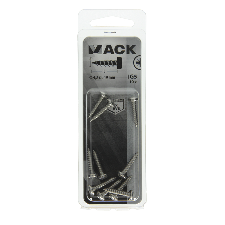 Afbeelding laden in galerijviewer, Mack 1019790 - zelftappende schroef cyl.kop a2 10 st 4,2 x 19 mm | 10 stuks
