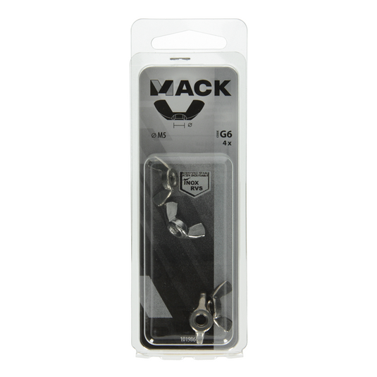 Mack 1019866 - vleugelmoer inox a2 4 st m5 | 10 stuks