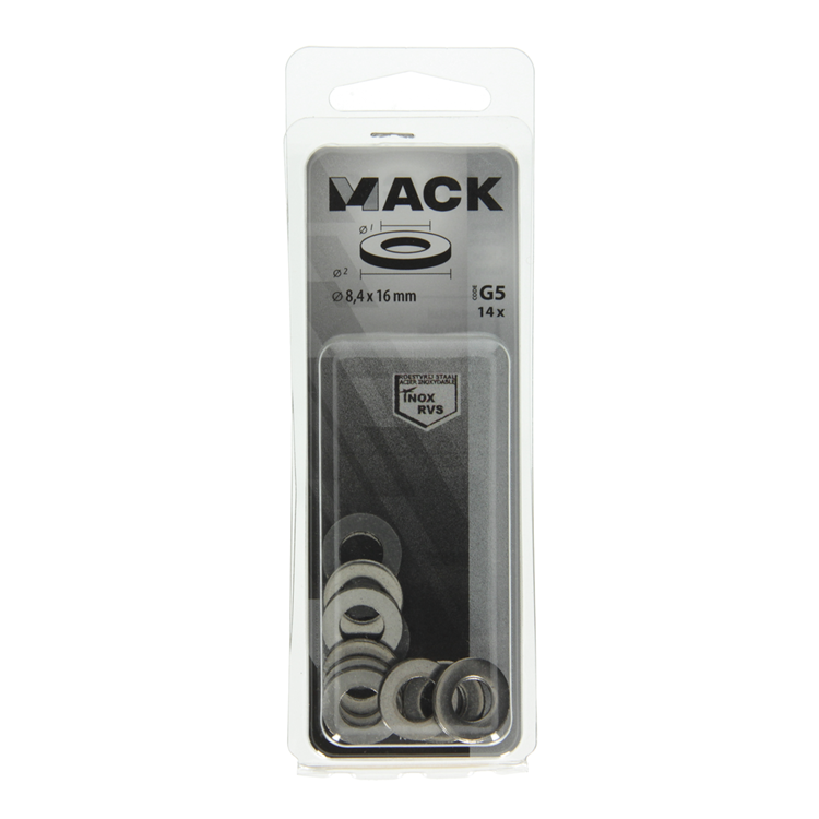 Afbeelding laden in galerijviewer, Mack 1019873 - sluitring inox a2 14 st m8 | 10 stuks
