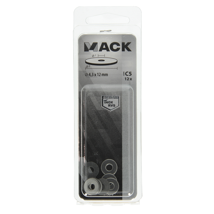 Afbeelding laden in galerijviewer, Mack 1019876 - carrosserie sluitring inox a2 12 st 4,3x12 | 10 stuks
