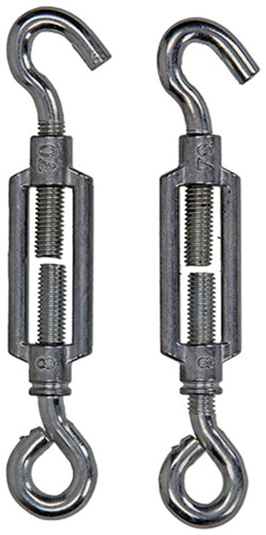 Afbeelding laden in galerijviewer, Mack 1008475 - 2 spanners oog + haak m8 x 70mm verzinkt | 10 stuks
