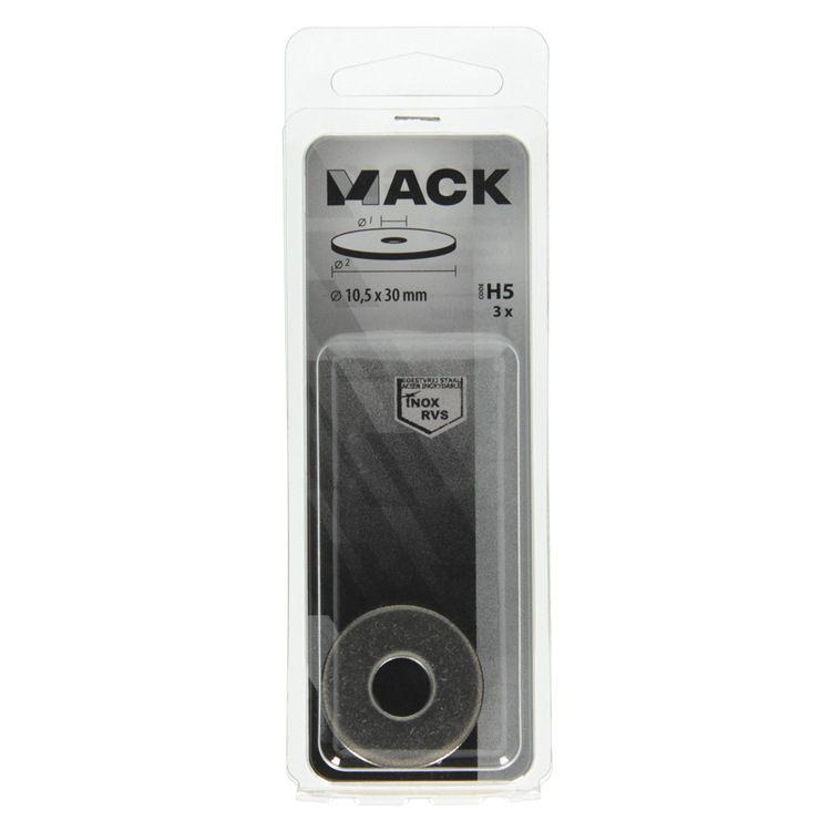 Laden Sie das Bild in Galerie -Viewer, Mack 1019880 - carrosserie sluitring inox a2 3 st 10,5x30 | 10 stuks
