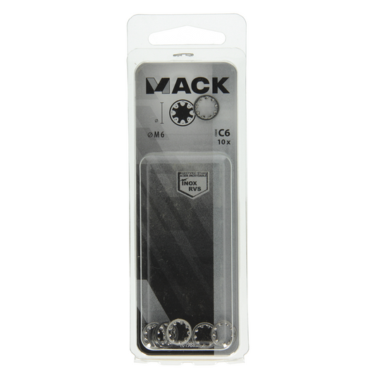 Mack 1019883 - tandveerring inox a2 10 st m6 | 10 stuks