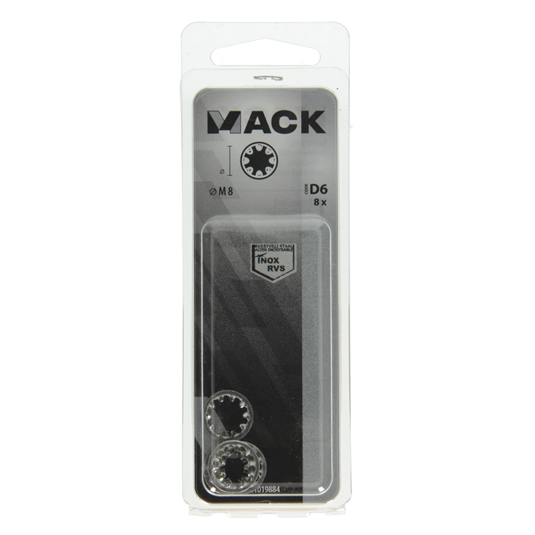 Afbeelding laden in galerijviewer, Mack 1019884 - tandveerring inox a2 8 st m8 | 10 stuks
