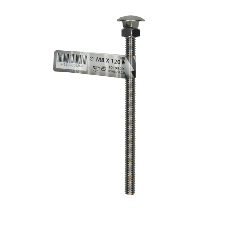 Afbeelding laden in galerijviewer, Mack 1019920 - houtbout + moer roestvrijstaal 1 st m8 x 120 mm | 10 stuks
