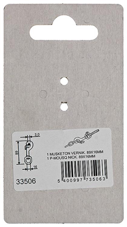 Afbeelding laden in galerijviewer, Mack 1008476 - 1 musketonhaak 16 x 89mm vernikkeld | 10 stuks
