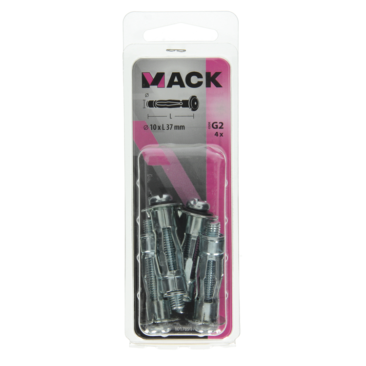 Afbeelding laden in galerijviewer, Mack 1017891 - metalen hollewandplug verzinkt4 st 10 x 37 mm | 5 stuks
