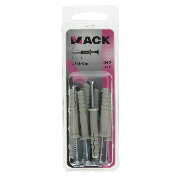 Afbeelding laden in galerijviewer, Mack 1017907 - nylon nagelplug polyamide 12 st 6 x 40 mm | 5 stuks
