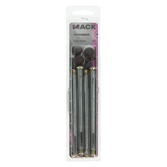 Mack 1017919 - metalen kozijnplug staal verzinkt 4 st 10 x 112 mm | 5 stuks