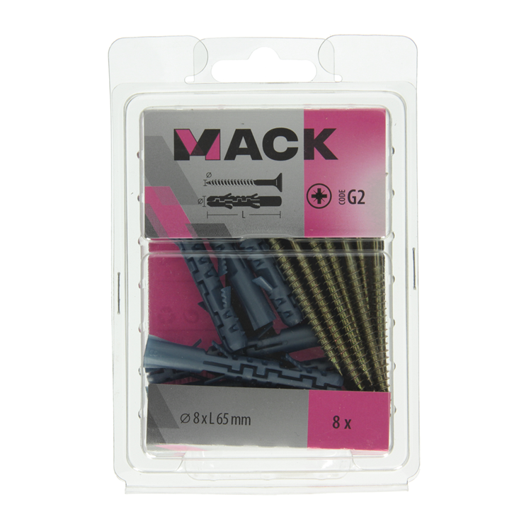 Afbeelding laden in galerijviewer, Mack 1019933 - plug lange exp.polyeth. + schr. 5x80 8 st 8 x 65 mm | 5 stuks
