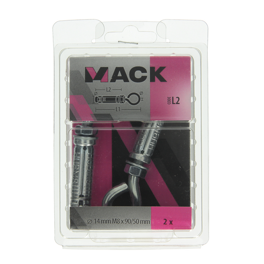Mack 1019952 - keilbout schroefoog verzinkt2 st m8x90 14x50 | 5 stuks