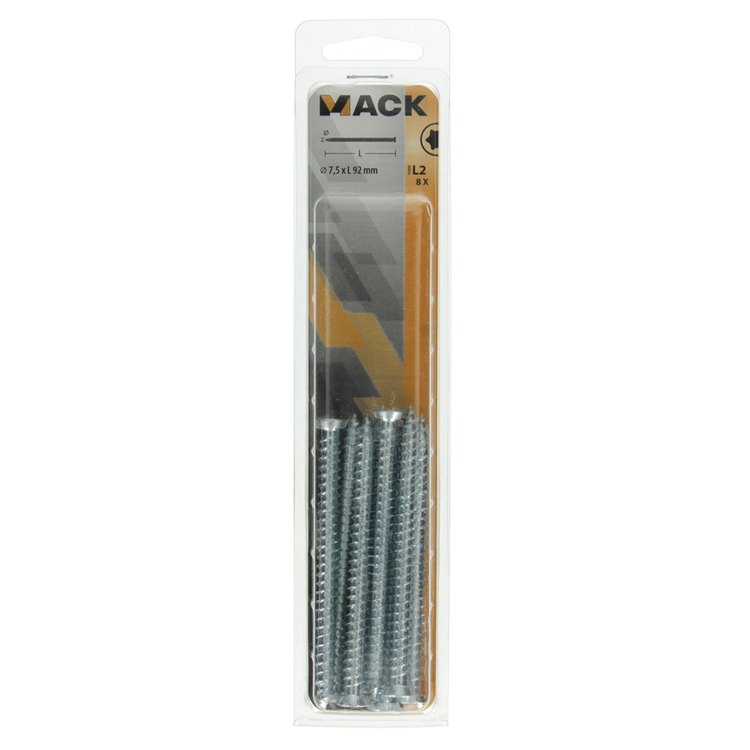 Afbeelding laden in galerijviewer, Mack 1019964 - beton raamschroef verzinkt vz kop 8 st 7,5 x 92 mm | 5 stuks
