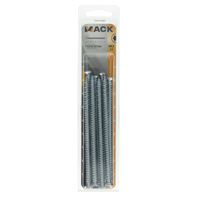 Afbeelding laden in galerijviewer, Mack 1019965 - beton raamschroef verzinkt vz kop 8 st 7,5 x132 mm | 5 stuks

