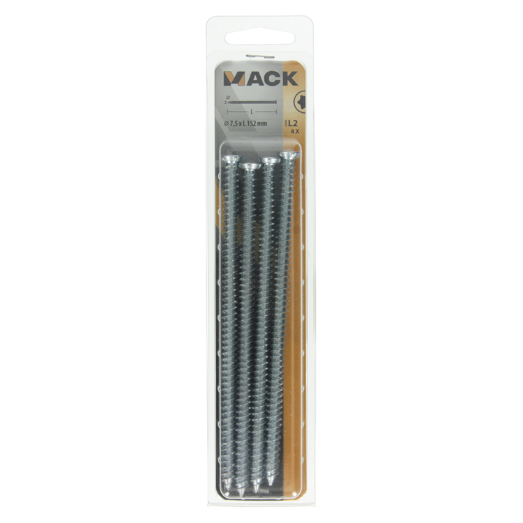Afbeelding laden in galerijviewer, Mack 1019966 - beton raamschroef verzinkt vz kop 4 st 7,5 x 152 mm | 5 stuks
