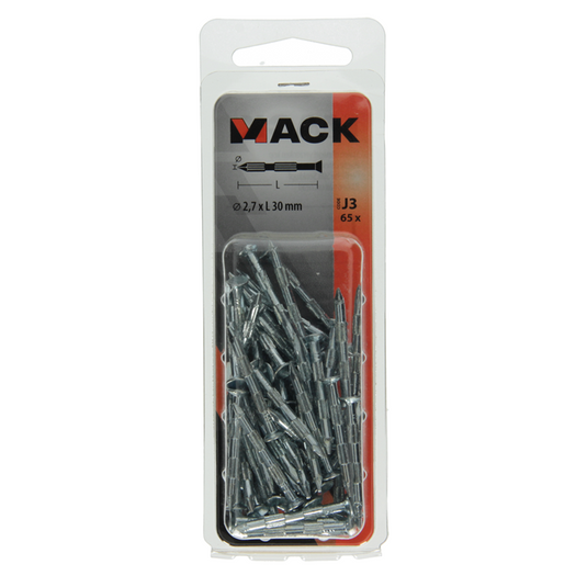 Mack 1017938 - stalen ribnagel vk st.gehard + verz 65st 2,7 x 30 mm | 5 stuks