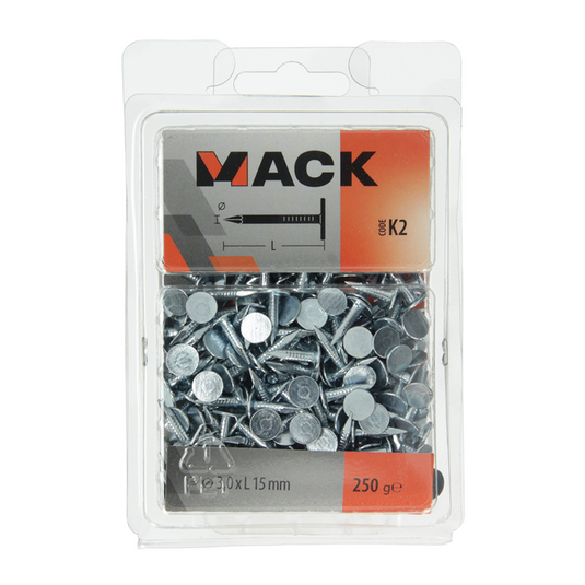 Mack 1017944 - schalienagel staal verzinkt 250 gr 3,0 x 15 mm | 5 stuks