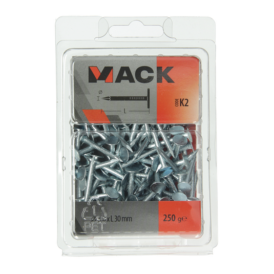Mack 1017947 - schalienagel staal verzinkt 250 gr 3,0 x 30 mm | 5 stuks