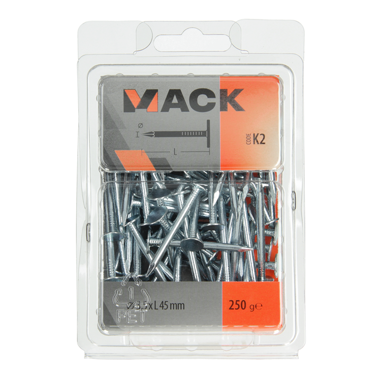 Afbeelding laden in galerijviewer, Mack 1017949 - schalienagel staal verzinkt 250 gr 3,5 x 45 mm | 5 stuks
