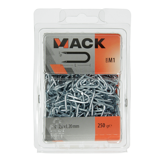Mack 1017952 - kram staal verzinkt 250 gr 2,0 x 20 mm | 5 stuks