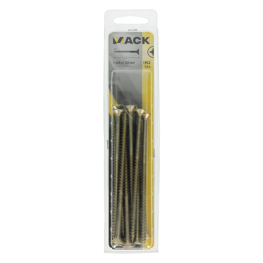 Mack 1017999 - spaanplaatschroef vz kop geelverz. 12st 6,0 x 120 mm | 5 stuks