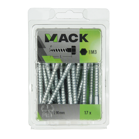 Mack 1018047 - houtdraadbout staal verzinkt 17 st 7 x 90 mm | 5 stuks