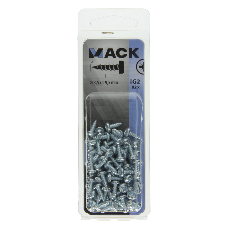 ギャラリービューアに画像をロードする, Mack 1018057 - zelftappende schroef cylkop verz. 82 st 3,5 x 9,5 mm | 10 stuks
